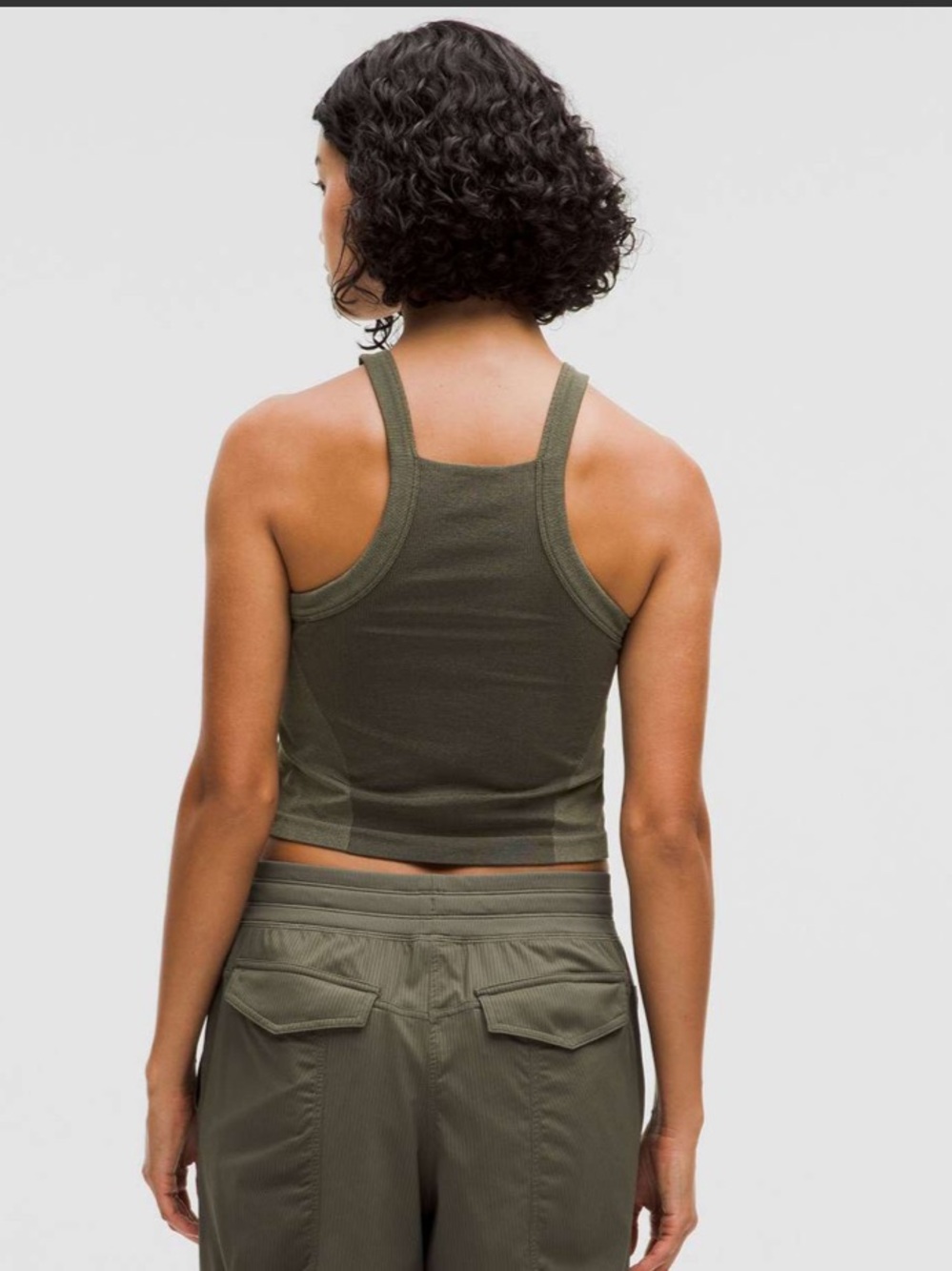 Lululemon Seamless Training Strappy Racerback Tank Top Size 10 Army Green - Picture 2 of 7